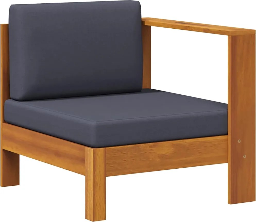 vidaXL sötétszürke tömör akácfa középső kanapé 1 kartámasszal