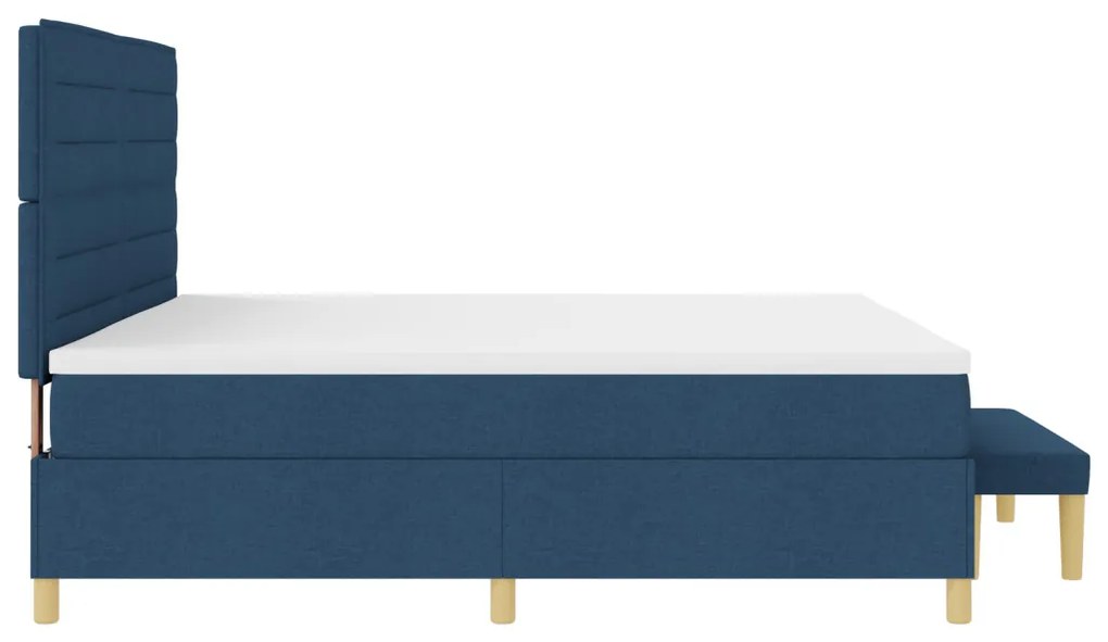 Boxspring Ágy Matraccal és Pad Blue 200x200 cm Szövet