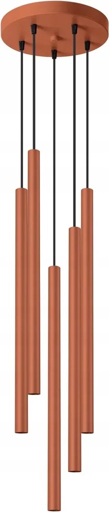 Függőlámpa modern piros tubusos étkező a sziget felett 5 db Sollux