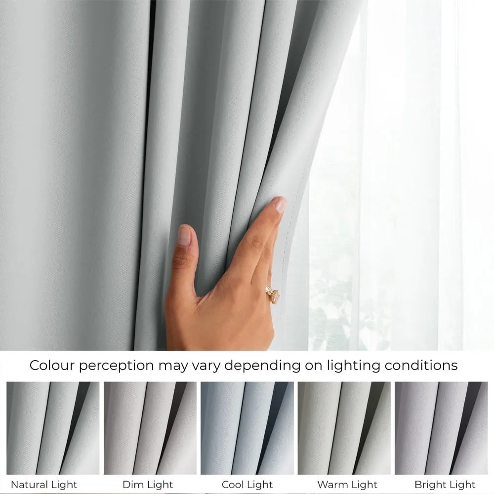 Világosszürke sötétítő termo függöny 140x245 cm Pleat – Restilo