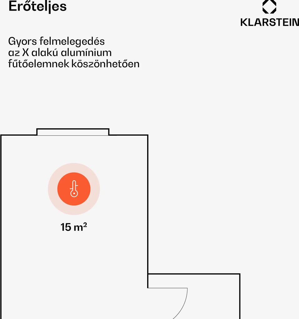 Klarstein Bansin Crystal Smart, konvektor, 1500 W, 5 - 50 °C, vezérlés applikáción keresztül