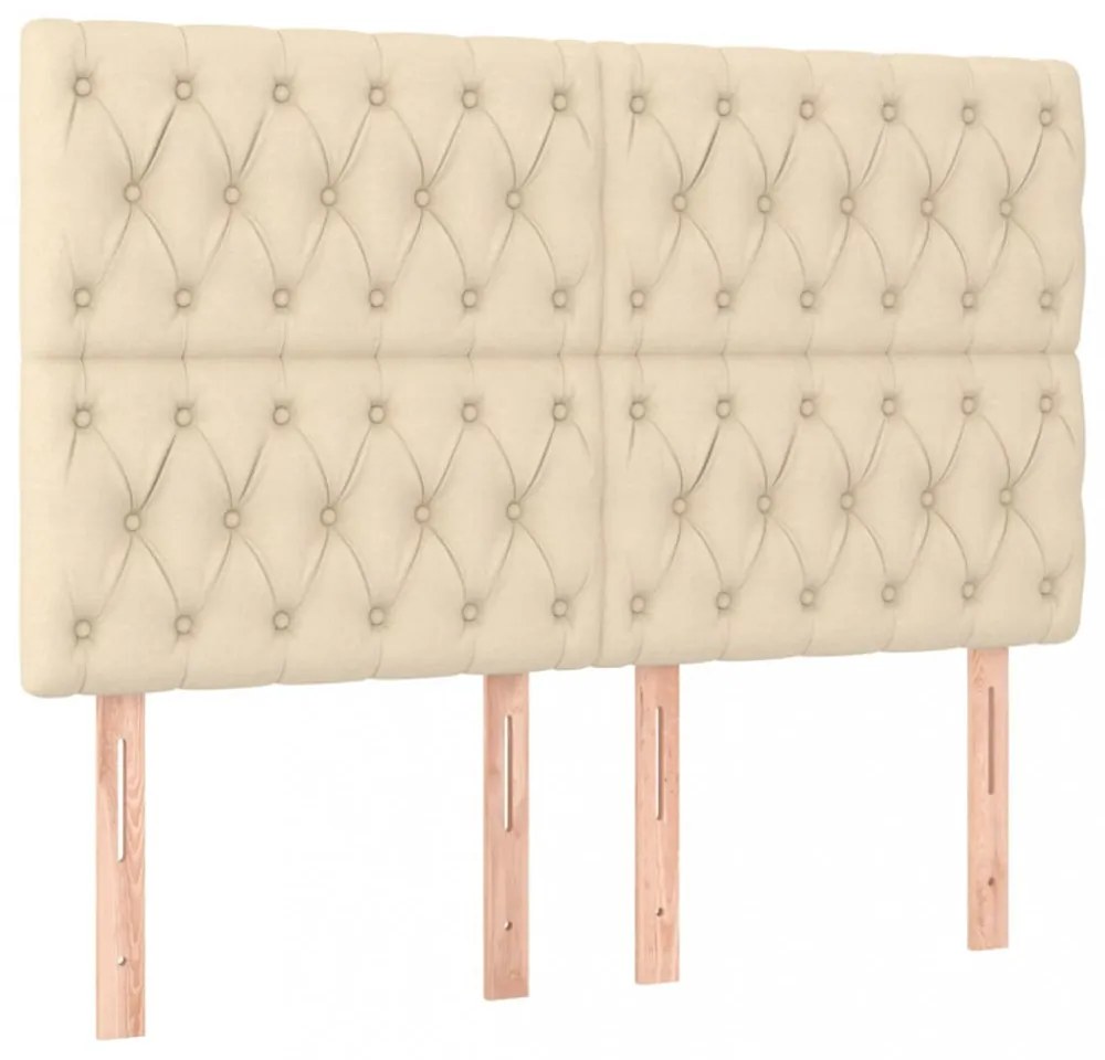 krémszínű szövet fejtámla 160x7x118/128 cm