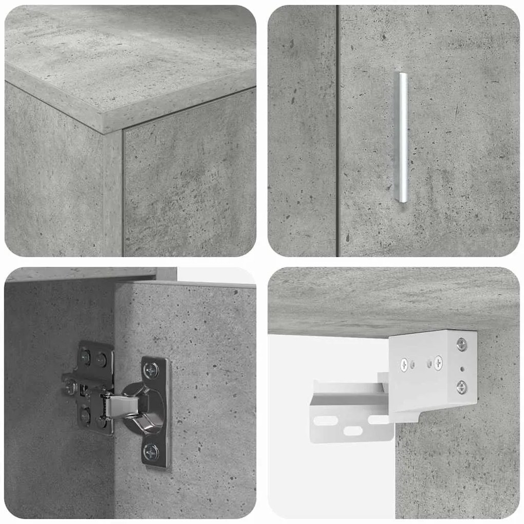 4 részes TV szekrény szett 4 pcs Beton szürke Faanyag