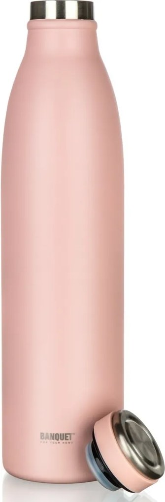 Banquet SANS rozsdamentes hőálló termosz 750 ml, lazacszínű