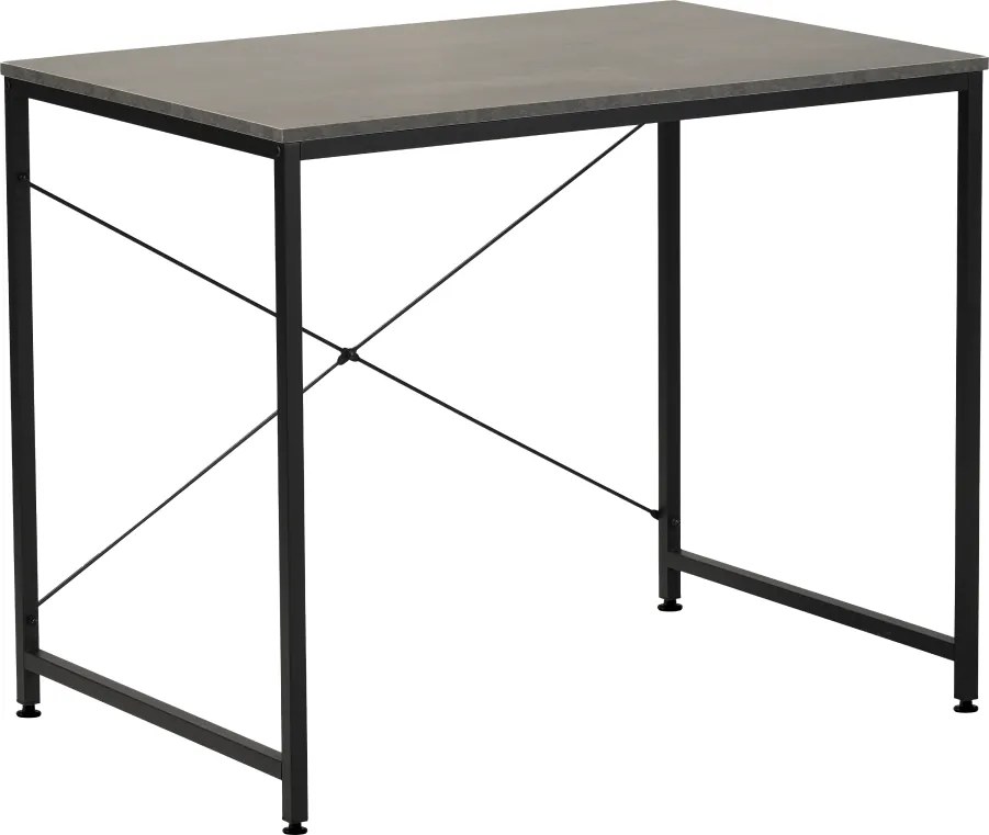 Íróasztal, beton/fekete, 90x60 cm, MELLORA