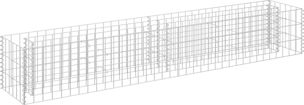 vidaXL horganyzott acél gabion magaságyás 180 x 30 x 30 cm
