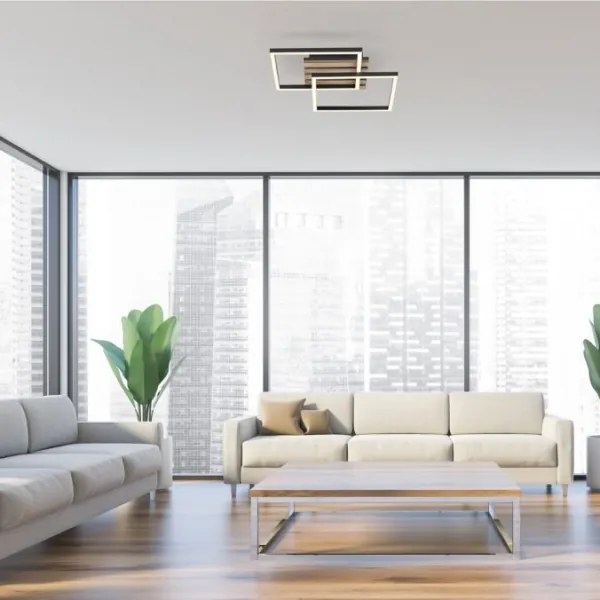 JUST LIGHT. 14053-79 - LED mennyezeti lámpatest AKUSTIKA LED/15W/230V tölgy/fekete