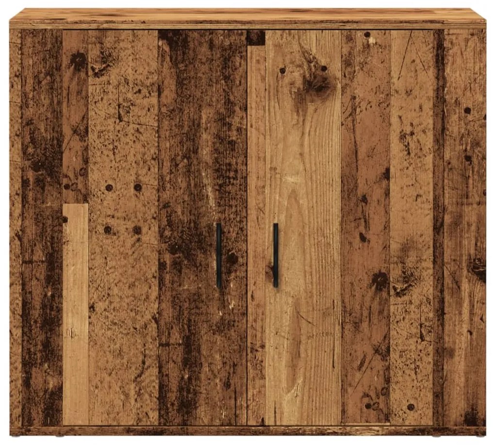 öreg fa árnyalatú szerelt fa tálalószekrény 80 x 33 x 70 cm