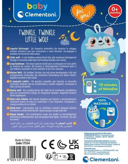 Farkas Twinkle Twinkle éjszakai fény és játék Clementoni