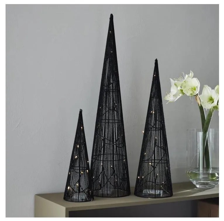 Markslöjd 705748 - 3x LED karácsonyi dekoráció DUNGE LED/2,7W/4,5V fekete