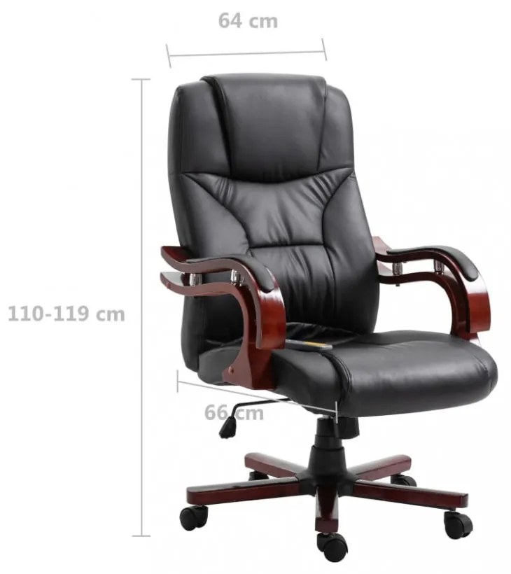 vidaXL fekete műbőr irodaszék