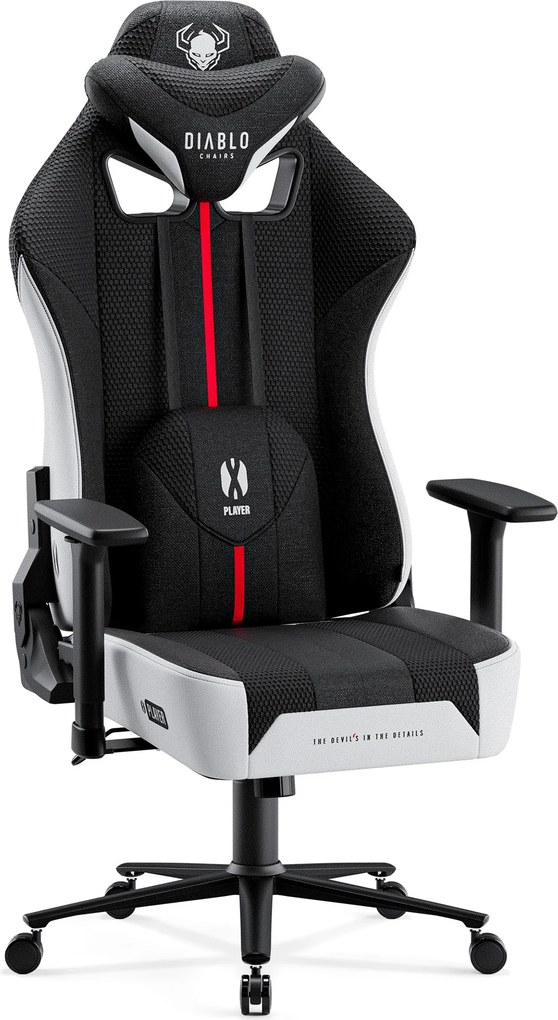Gamer szék szövet fehér-fekete King Size: Diablo X-Player 2.0