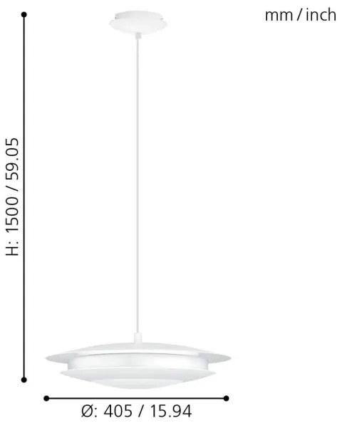 Eglo 98041 - MONEVA-C LED RGB dimmelhető függeszték 18W 230V