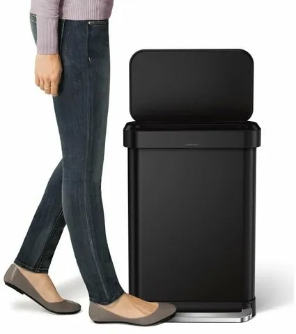 Simplehuman Téglalap alakú pedálos szemetes 55 l,fekete