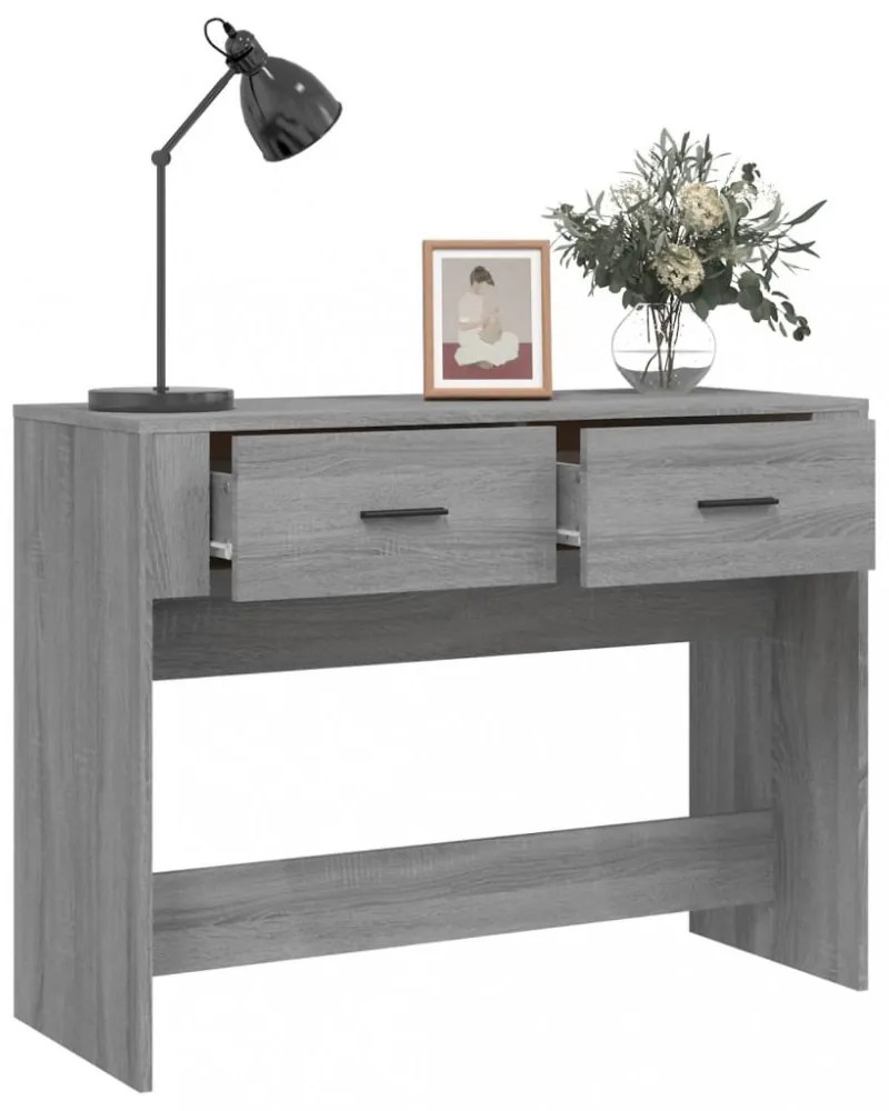 szürke sonoma színű szerelt fa tálalóasztal 100 x 39 x 75 cm