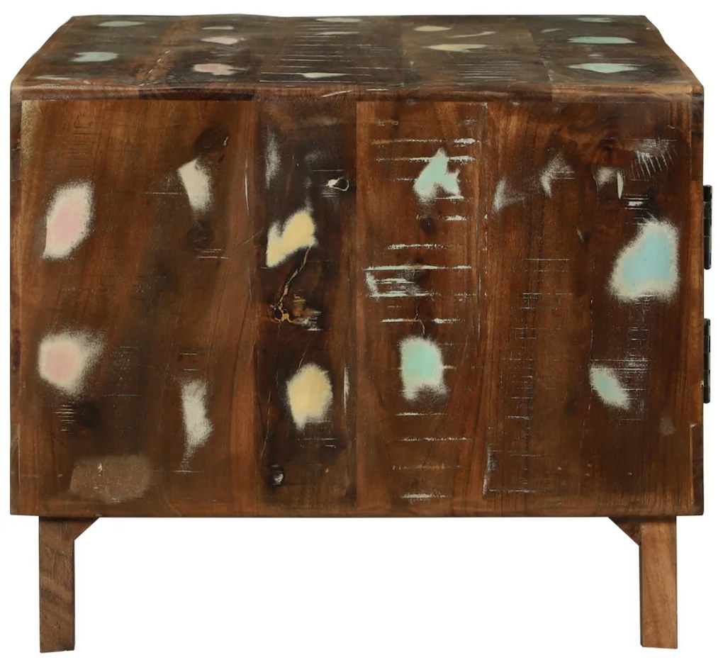 Dohányzóasztal Többszínű 80x54x45 cm Tömör fa újrahasznosított