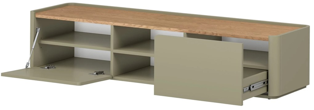Elivo fiókos TV szekrény 170 cm - eukaliptusz / baltic dune tölgy