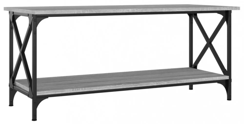 szürke sonoma szerelt fa és vas dohányzóasztal 100 x 45 x 45 cm