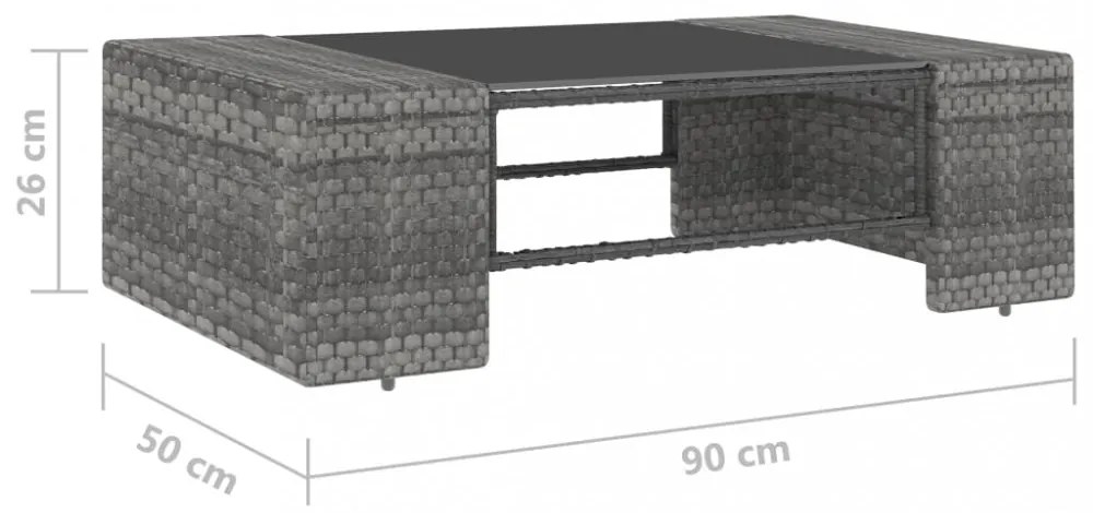 2 részes szürke polyrattan kerti ülőgarnitúra