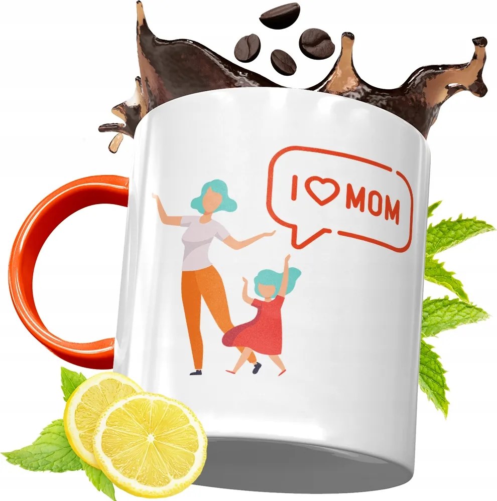 Narancssárga Bögre Anyák Napjára Ajándék fényképes nyomattal