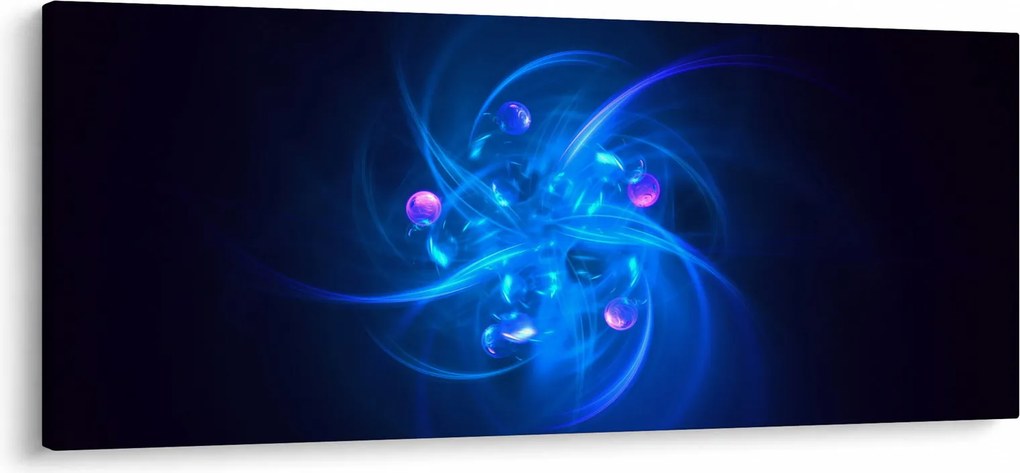 Modern kép kék absztrakció (120x50 cm)