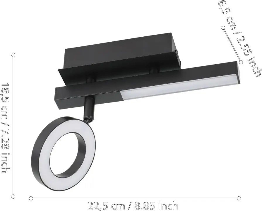 Eglo CARDILLIO 2 900513 Spotlámpa 2x3,2W/LED 3000K 400LM, 240LM IP20
