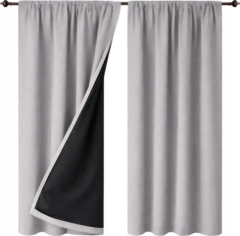 Sima Sötétítő Függöny 145x220 nappaliba világosszürke Wave szalag