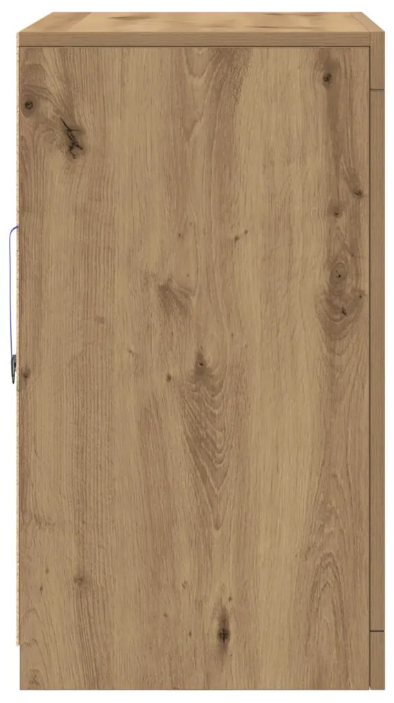 LED világítással ellátott oldalszekrények 2 db Kézműves tölgy 41x37x67 cm