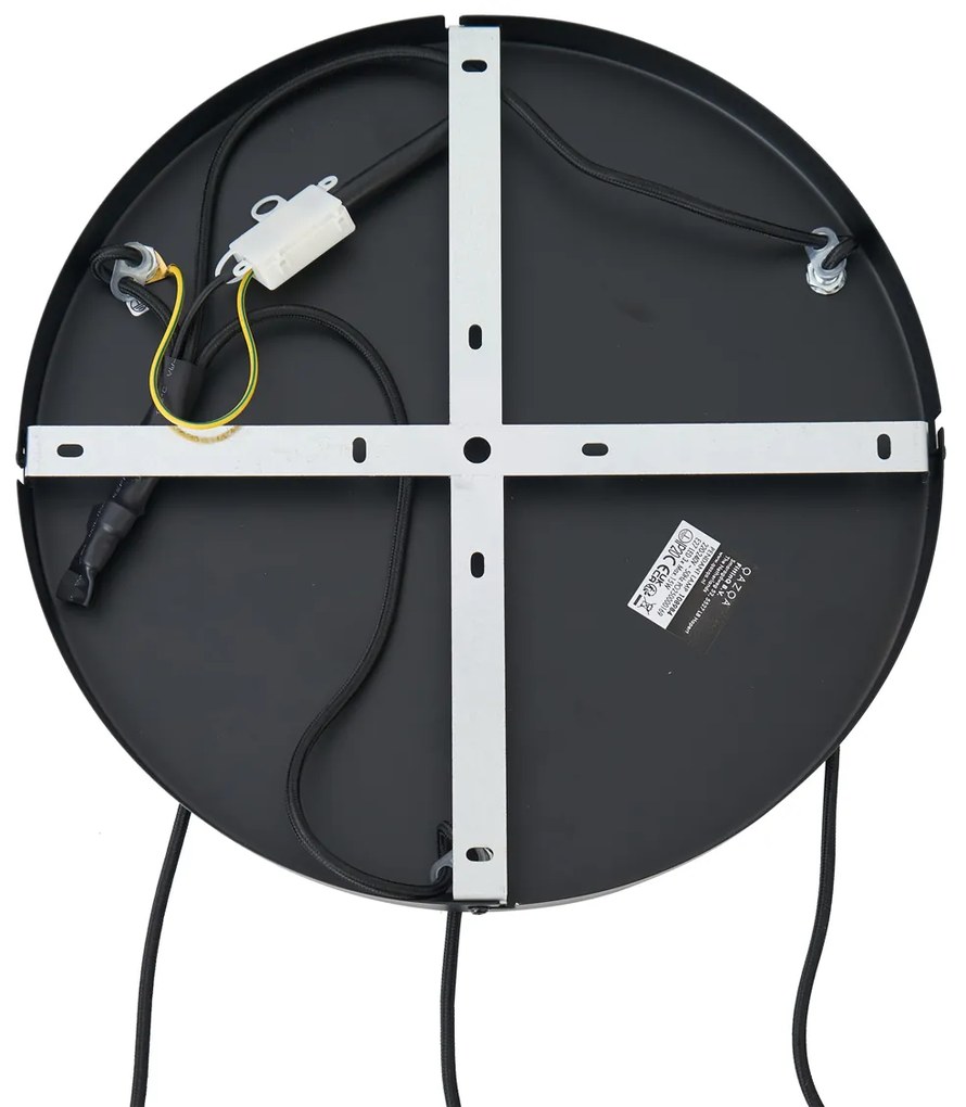 Hotel Chic függőlámpa fekete, arany és zöld üveggel, 3-lámpás - Zuzanna