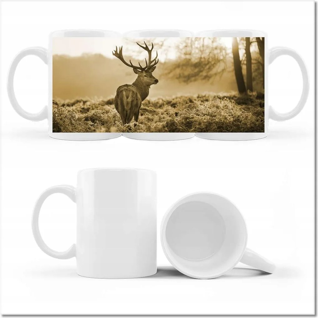 Szarvas az erdőben fényképes bögre