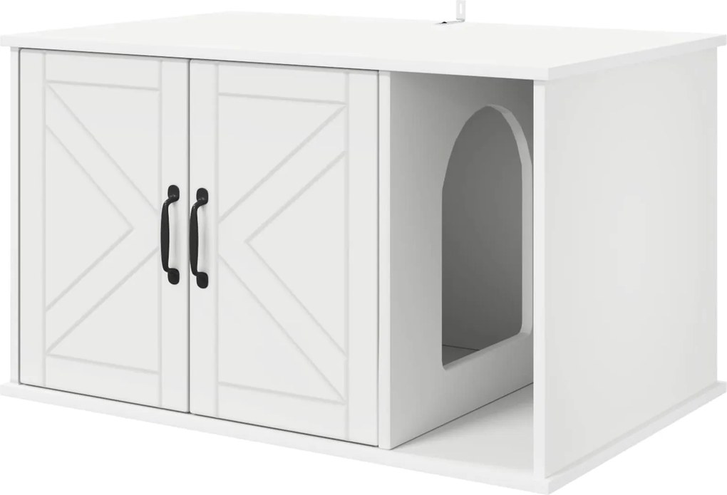 vidaXL Macska Ház Fehér 85 x 55 x 50 cm Faanyag