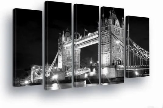 Vászonkép 150x100 Tower Bridge London éjszaka építészet város Temze