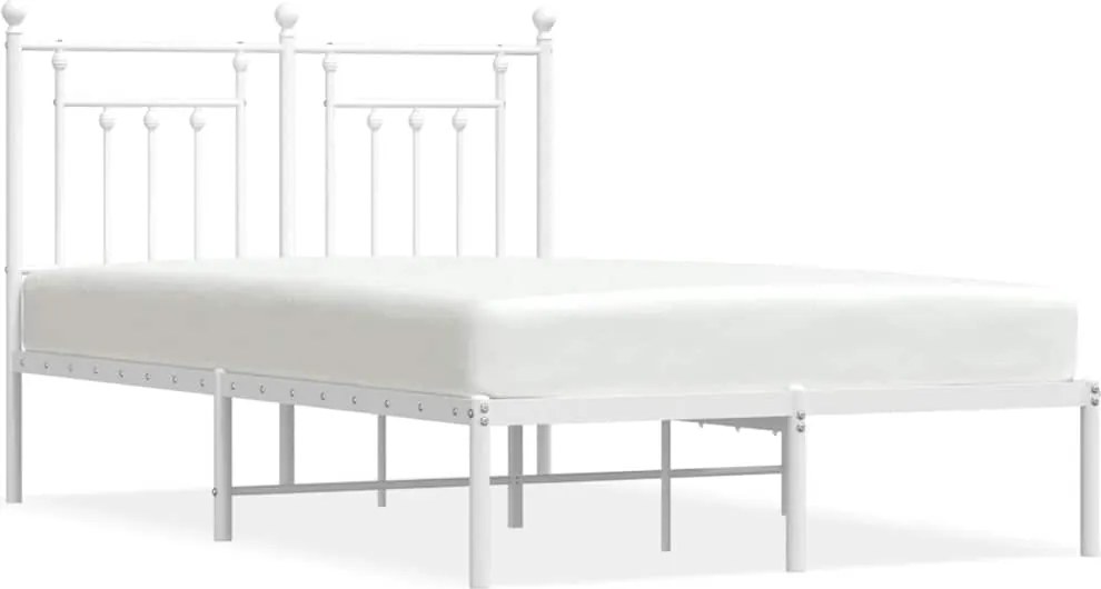 vidaXL fehér fém ágykeret fejtámlával 120x190 cm