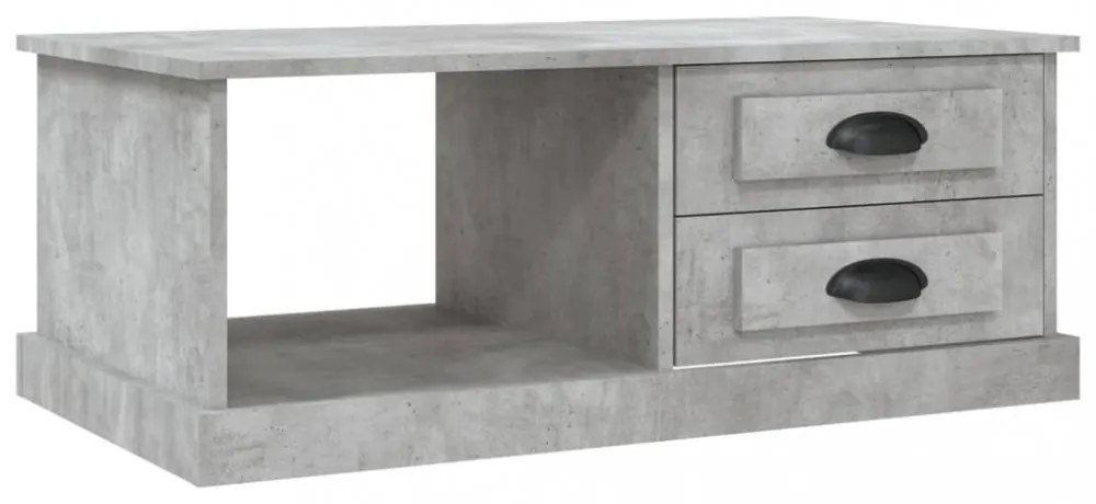 betonszürke szerelt fa dohányzóasztal 90 x 50 x 35 cm