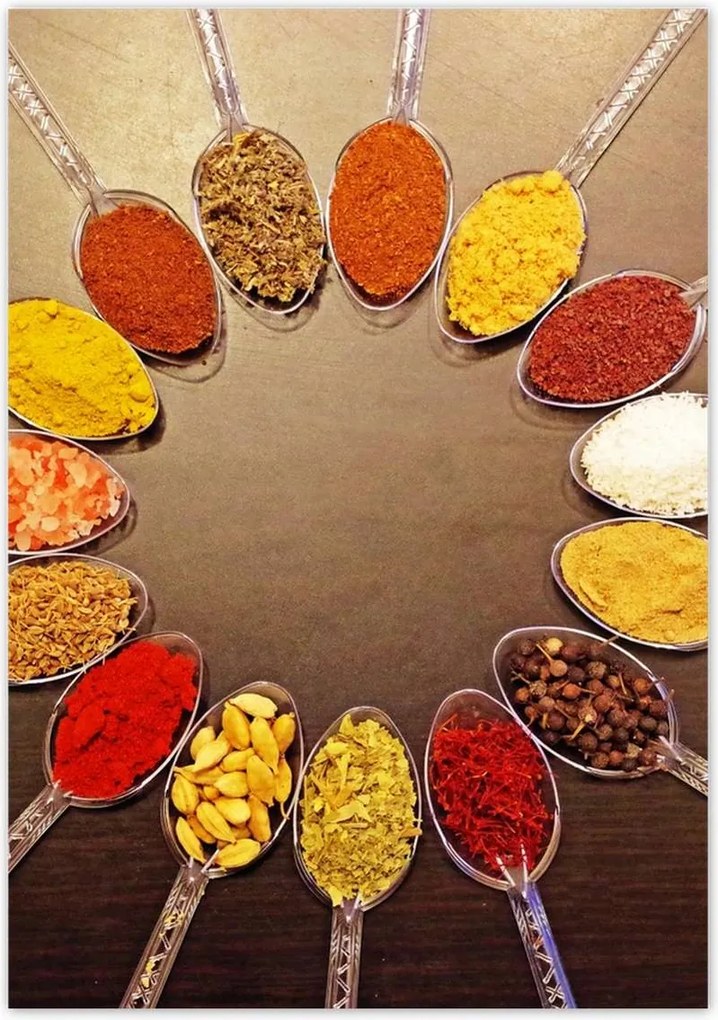 Poszterek 70x100 Fűszerek kanálon MIX