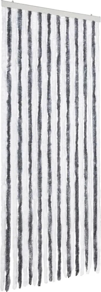 vidaXL szürke és fehér zsenília rovarfüggöny 90 x 220 cm