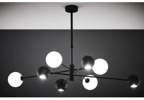 Jupiter 1998 - Csillár rúdon MOKA 4xGU10/10W/230V + 4xG9/10W/230V fekete/fehér