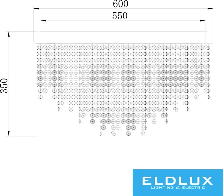 ELDLUX OMX6003-D600 ELDILEN Kristály Mennyezeti Lámpa IP20