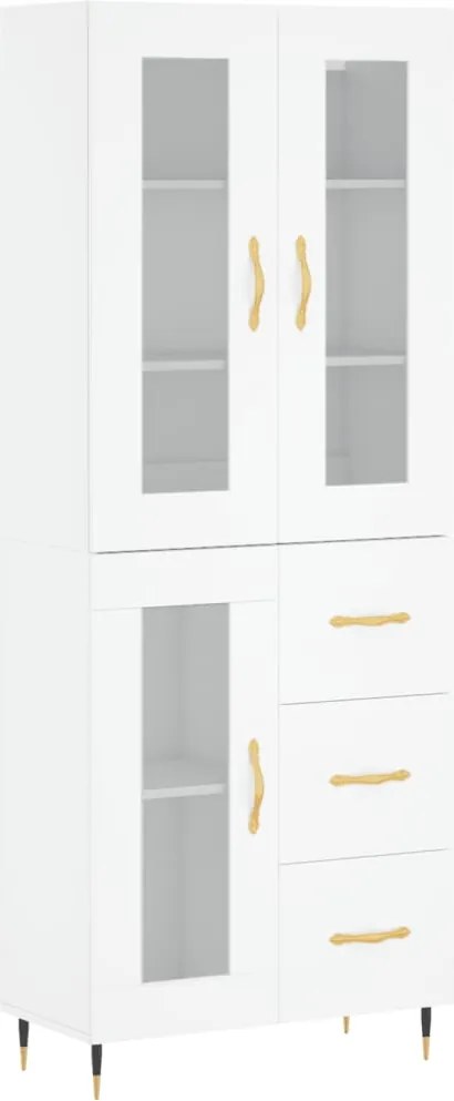 vidaXL fehér szerelt fa magasszekrény 69,5 x 34 x 180 cm