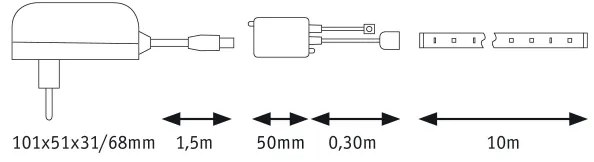 Paulmann 78980 - LED RGB/28W Dimmelhető szalag SIMPLED 10m 230V + távirányító