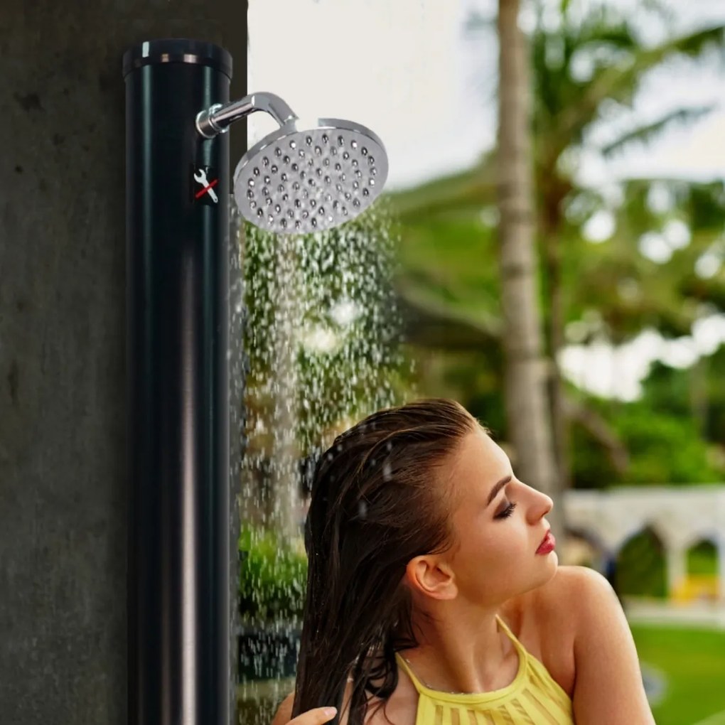 DELFINA napelemes zuhany, 20l, fekete Jurhan