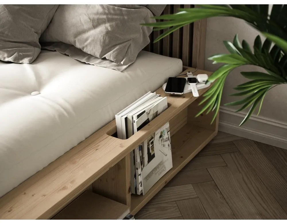 Borovi fenyő franciaágy ágyráccsal 180x200 cm Ziggy – Karup Design
