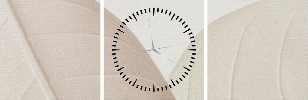 Kép - Texturált levelek (órával) (90x30 cm)