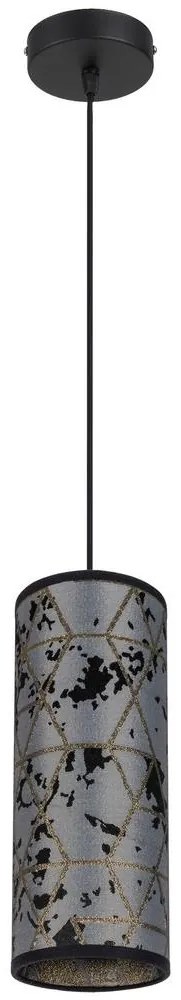 Csillár zsinóron AVALO 1xE27/60W/230V szürke/fekete