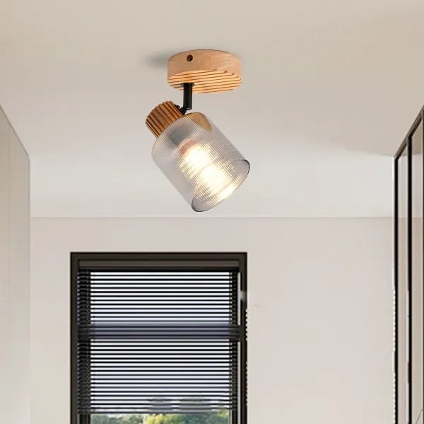 Brilagi - Fali spotlámpa HYGGE 1xE14/15W/230V kaucsukfa/füstszínű