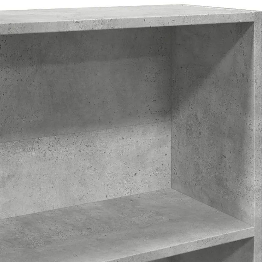 betonszürke szerelt fa könyvespolc 80 x 24 x 176 cm