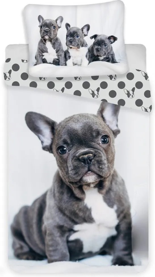 Kutyás French Bulldogs Black ágyneműhuzat 140×200cm, 70×90 cm