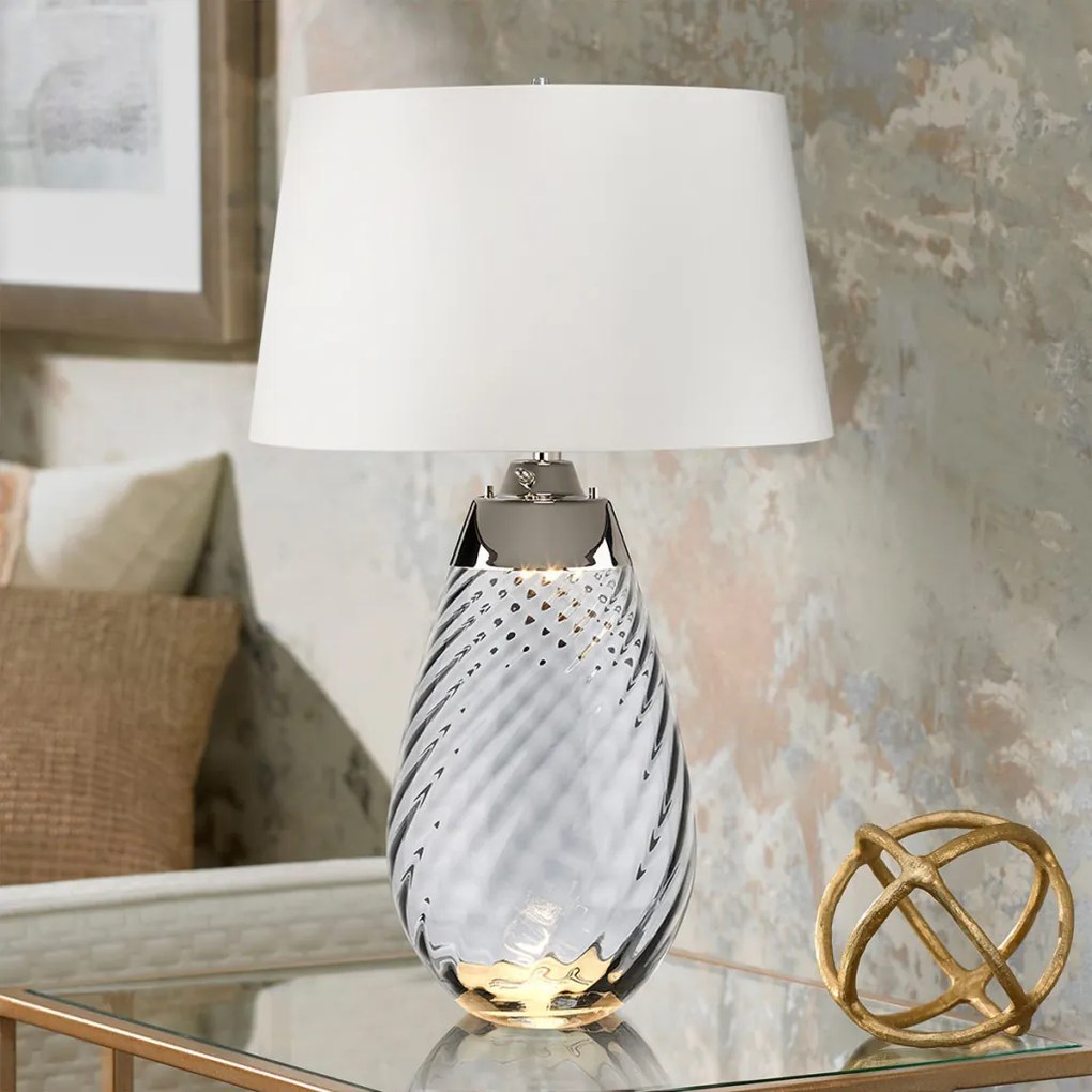 Elstead Lighting LENA LARGE LENA-TL-L-SMOKE-OWSS Asztali lámpa 1X7W/GU10+1x60W/E27