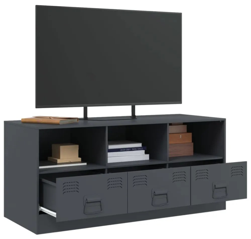 antracitszürke acél TV-szekrény 99 x 39 x 44 cm