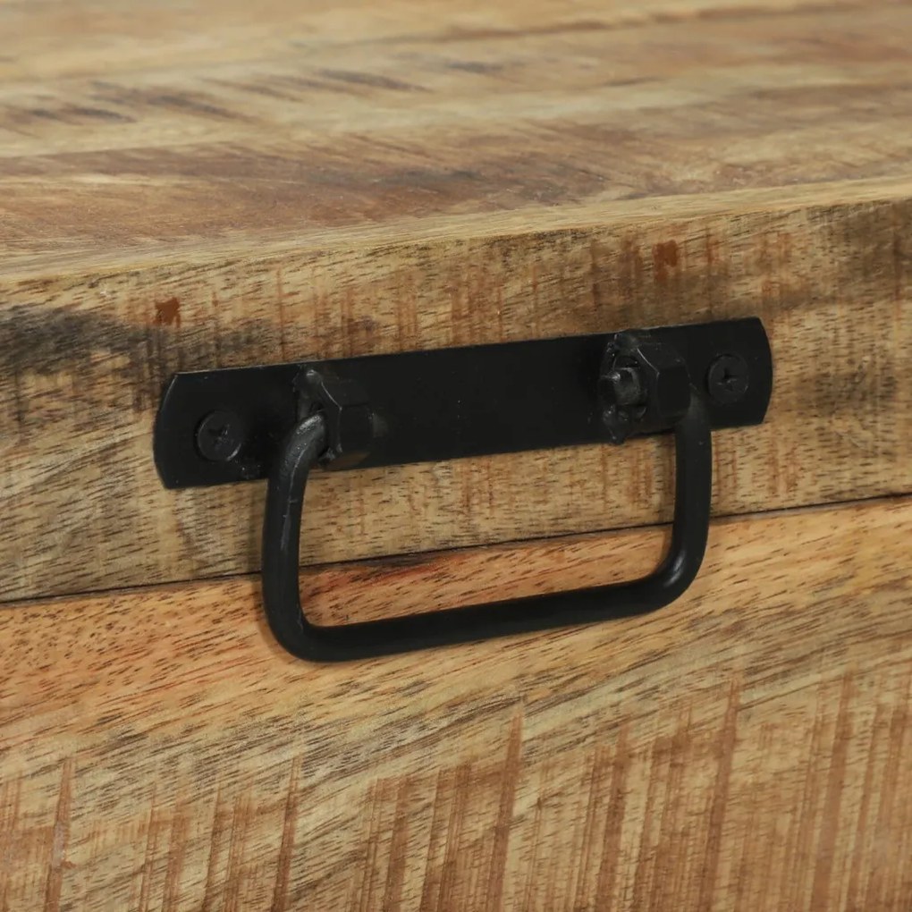 vidaXL Tárolódobozok tárolóval Barna 80 x 30 x 30 cm Tömör mangófa